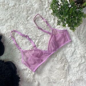 Skims Pink Mesh Sheer Bra – Size Small